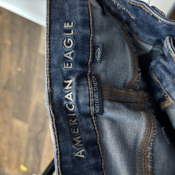 American Eagle Jeans Womens Size 12 Blue Denim BootCut High Rise Skinny Kick - Picture 5 of 6